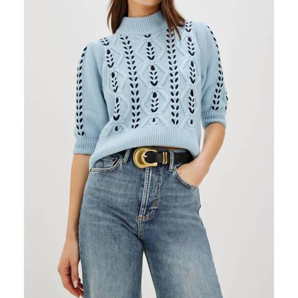 RAILS Sweaters - NEW RAILS women's addy mock neck sweater in sky navy cables